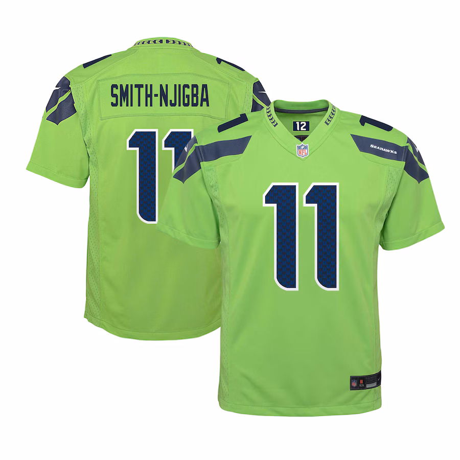 Youth Seattle Seahawks Jaxon Smith-Njigba Nike Neon Green Alternate Player Game Jersey - Puhuasuan