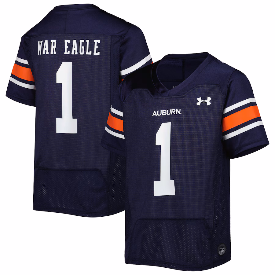 Youth Under Armour #1 Navy Auburn Tigers Replica Football Jersey - Puhuasuan