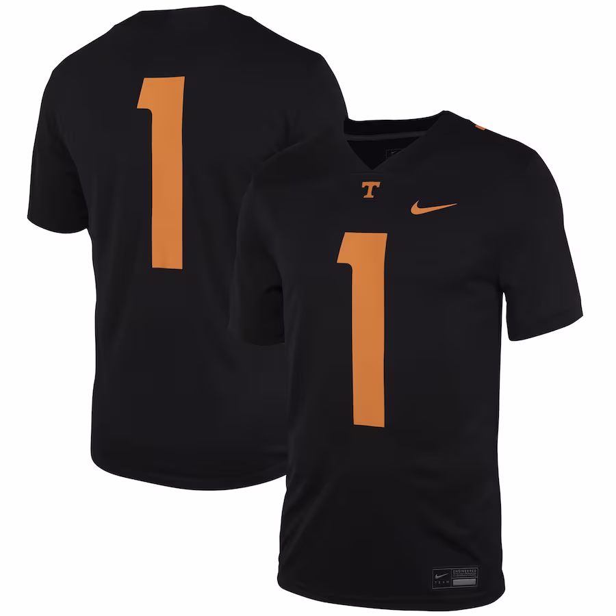 #1 Tennessee Volunteers Nike Dark Mode Game Jersey �?Black - Puhuasuan