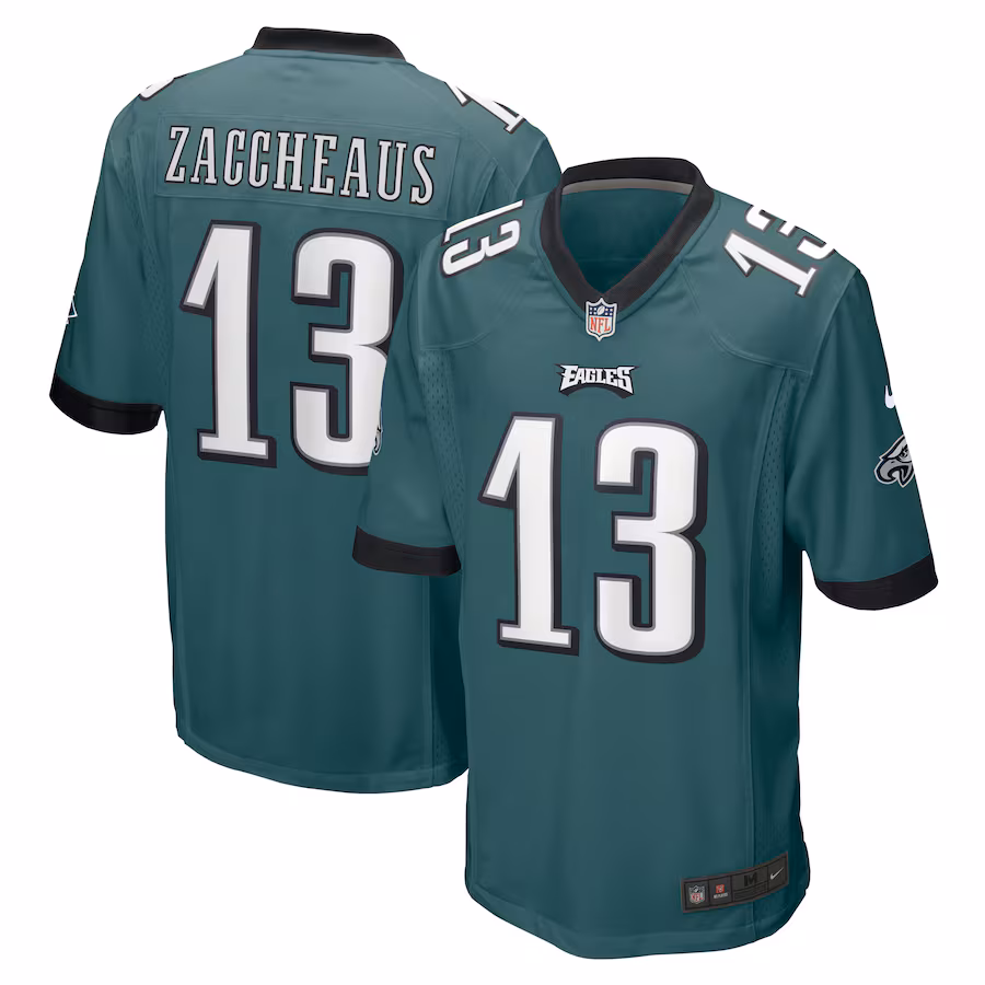 Men's Philadelphia Eagles Olamide Zaccheaus Nike Midnight Green Game Jersey - Puhuasuan