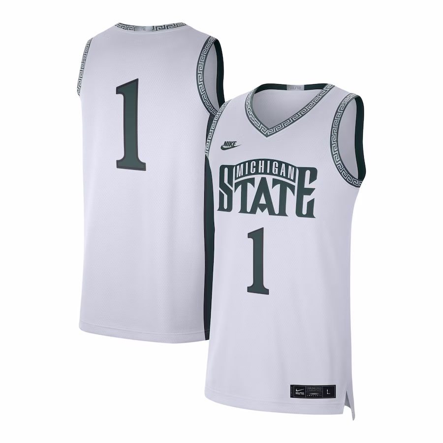 #1 Michigan State Spartans Jordan Brand Limited Authentic Jersey - White - Puhuasuan