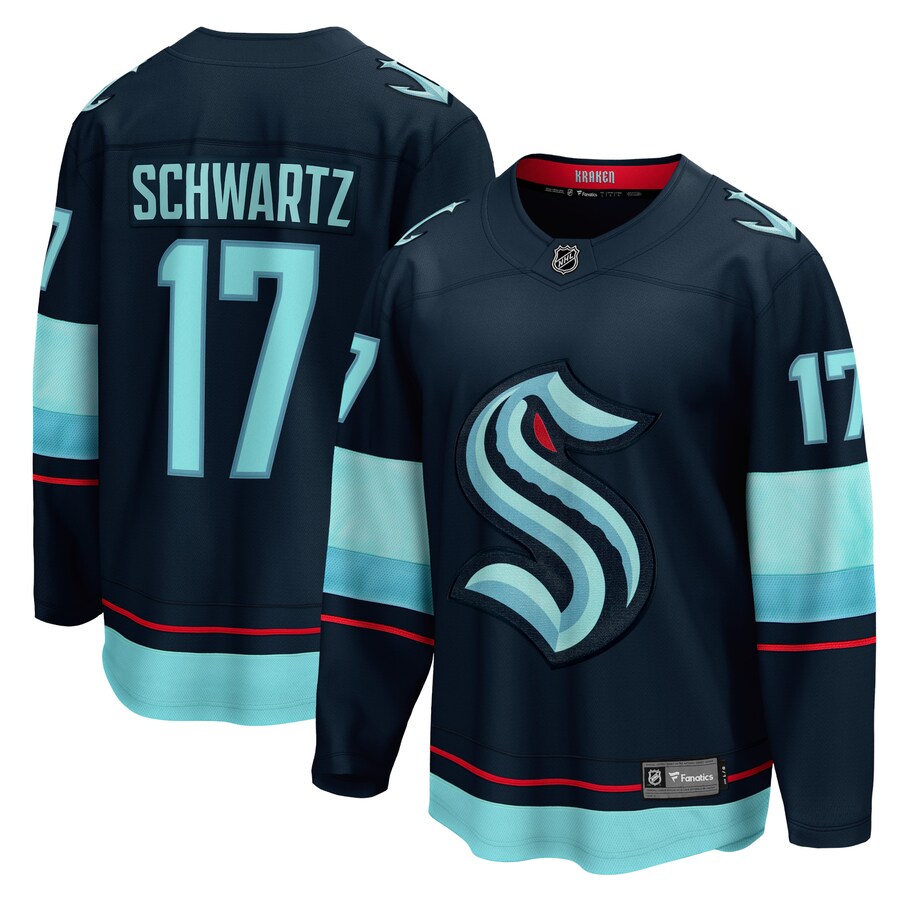 Men's Seattle Kraken Jaden Schwartz Fanatics Branded Navy Home Breakaway Player Jersey - Puhuasuan