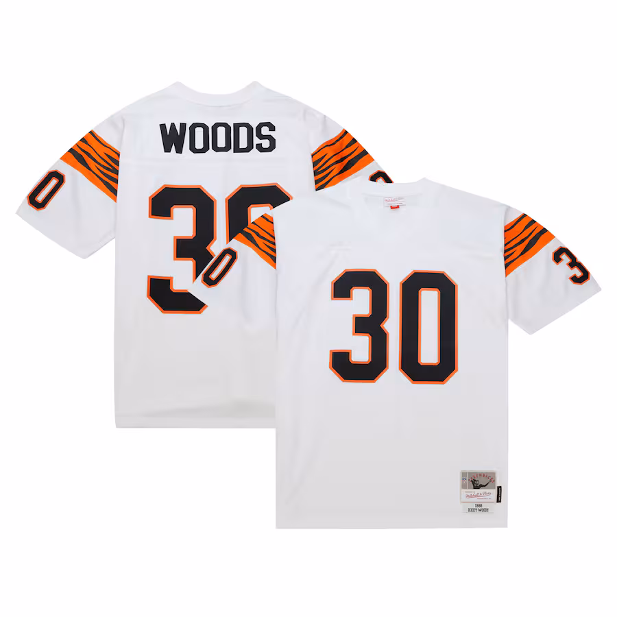 Men's Cincinnati Bengals Ickey Woods Mitchell & Ness White Legacy Replica Jersey - Puhuasuan
