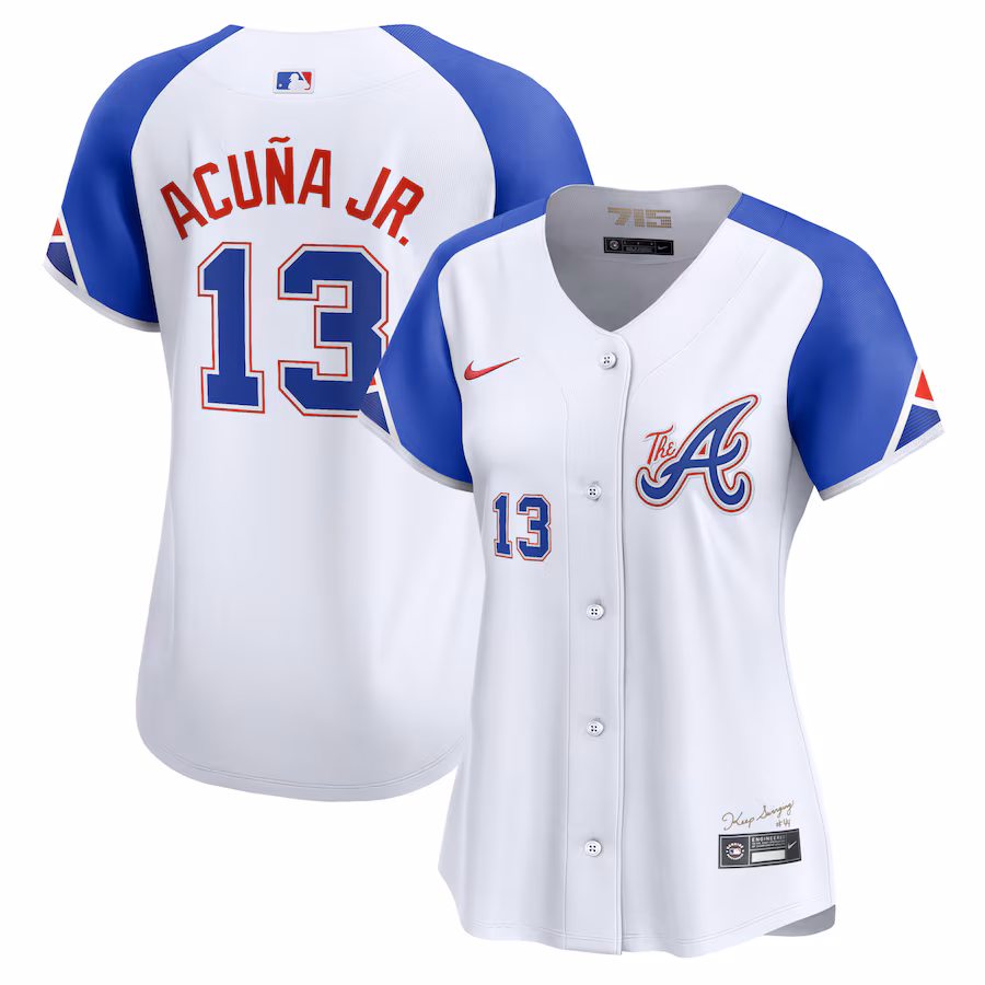 Women's Atlanta Braves Ronald Acuña Jr. Nike White City Connect Limited Player Jersey - Puhuasuan