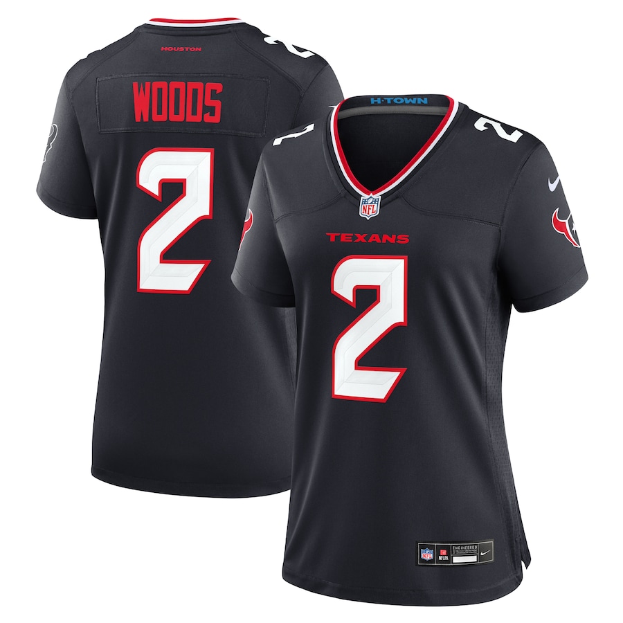 Women's Houston Texans Robert Woods Nike Navy Team Game Jersey - Puhuasuan