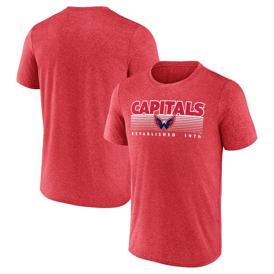 Men's Washington Capitals Fanatics Heathered Red Prodigy Performance T-Shirt - Puhuasuan