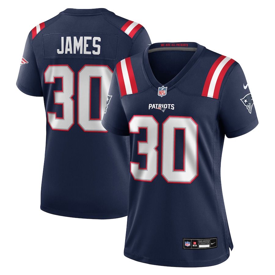 Women's New England Patriots D.J. James Nike Navy Team Game Jersey - Puhuasuan