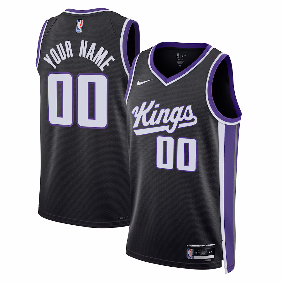 Unisex Sacramento Kings  Nike Black Swingman Custom Jersey - Icon Edition - Puhuasuan