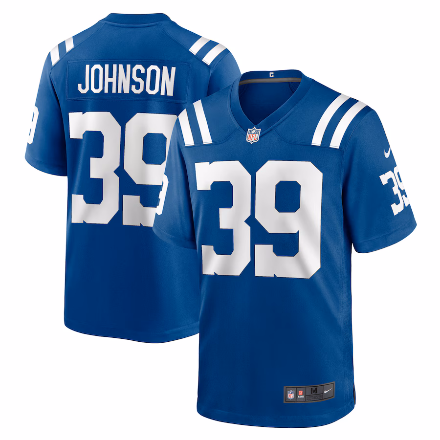 Men's Indianapolis Colts Alex Johnson Nike Royal Team Game Jersey - Puhuasuan