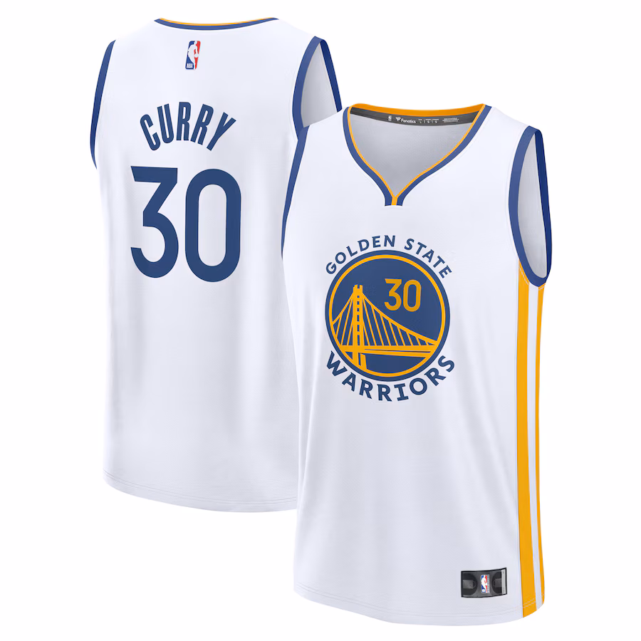 Men's Golden State Warriors Stephen Curry Fanatics White Fast Break Replica Jersey - Association Edition - Puhuasuan