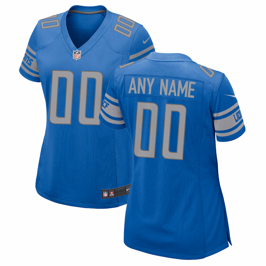 Women's Nike Blue Detroit Lions Custom Game Jersey - Puhuasuan