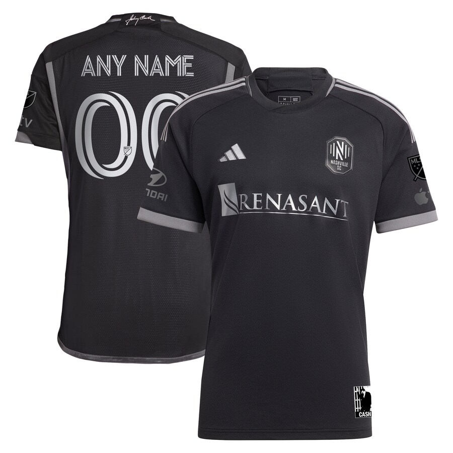 Men's Nashville SC adidas Black 2023 Man In Black Kit Authentic Custom Jersey - Puhuasuan