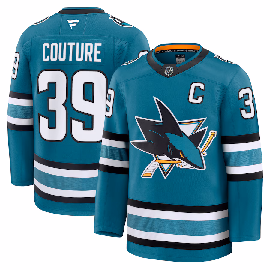 Men's San Jose Sharks Logan Couture Fanatics Teal Home Premium Jersey - Puhuasuan