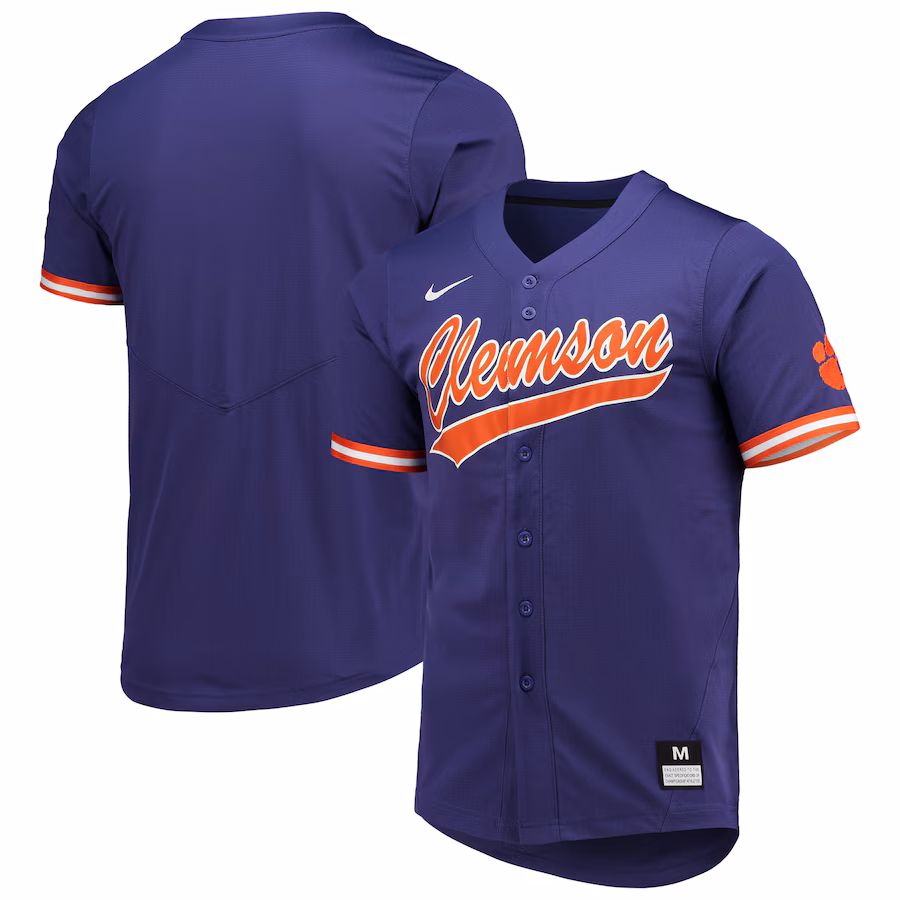 Men's Nike Purple Clemson Tigers Replica Baseball Jersey - Puhuasuan