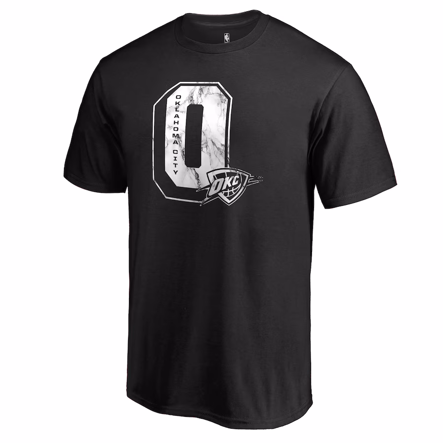 Men's Oklahoma City Thunder Black Letterman T-Shirt - Puhuasuan
