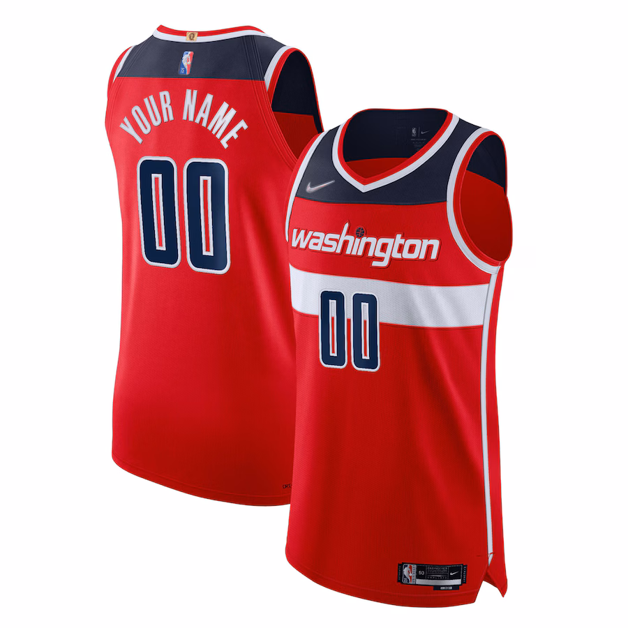 Men's Washington Wizards Nike Red 2021/22 Diamond Authentic Custom Jersey - Icon Edition - Puhuasuan