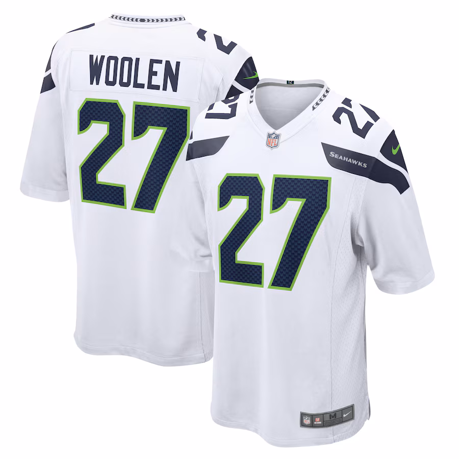 Men's Seattle Seahawks Tariq Woolen Nike White Game Player Jersey - Puhuasuan