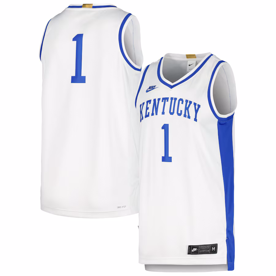 #1 Kentucky Wildcats Nike Limited Retro Jersey - White - Puhuasuan