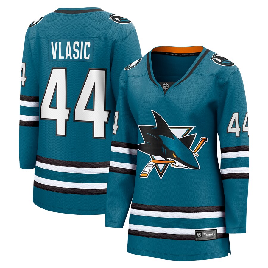 Women's San Jose Sharks Marc-Edouard Vlasic Fanatics Branded Teal Home Breakaway Player Jersey - Puhuasuan
