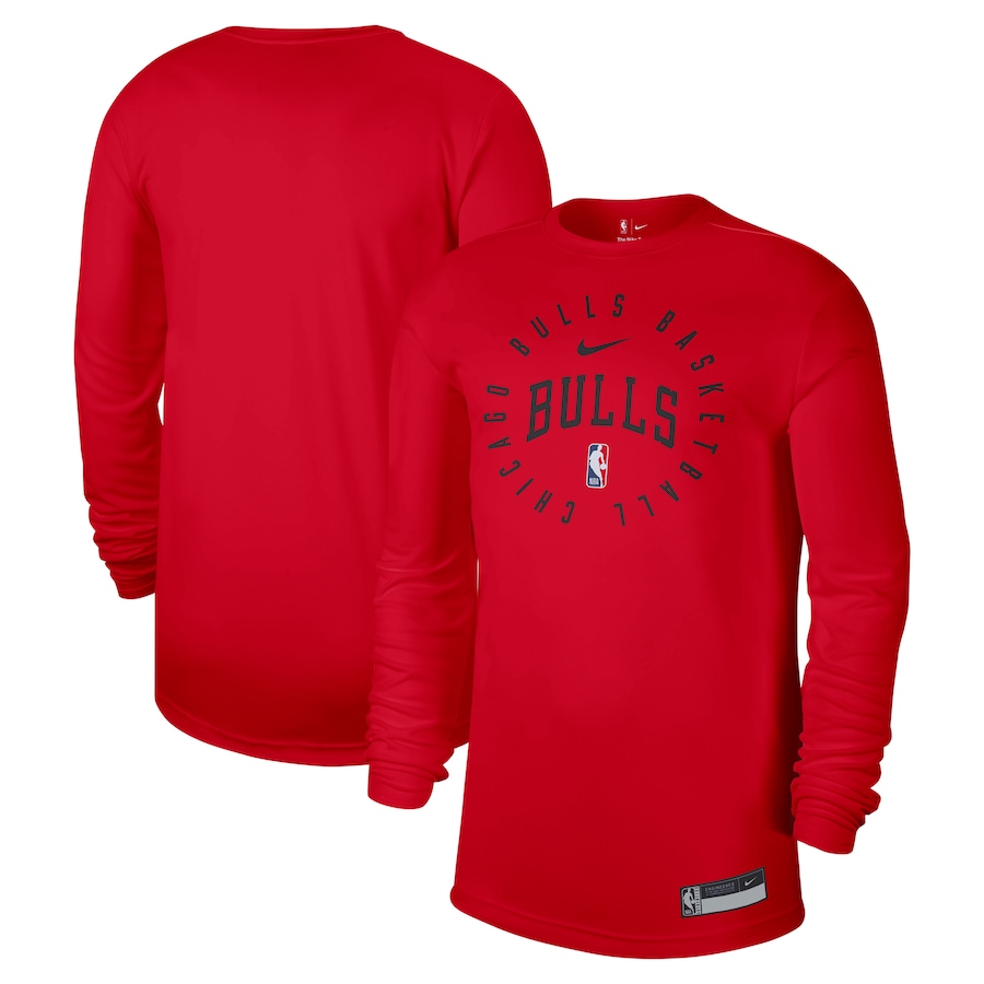 Men's Chicago Bulls Nike Red 2024/25 Legend On-Court Practice Long Sleeve T-Shirt - Puhuasuan