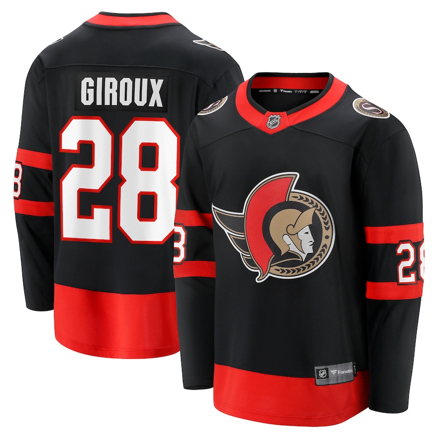 Men's Ottawa Senators Claude Giroux Fanatics Black Home Breakaway Player Jersey - Puhuasuan