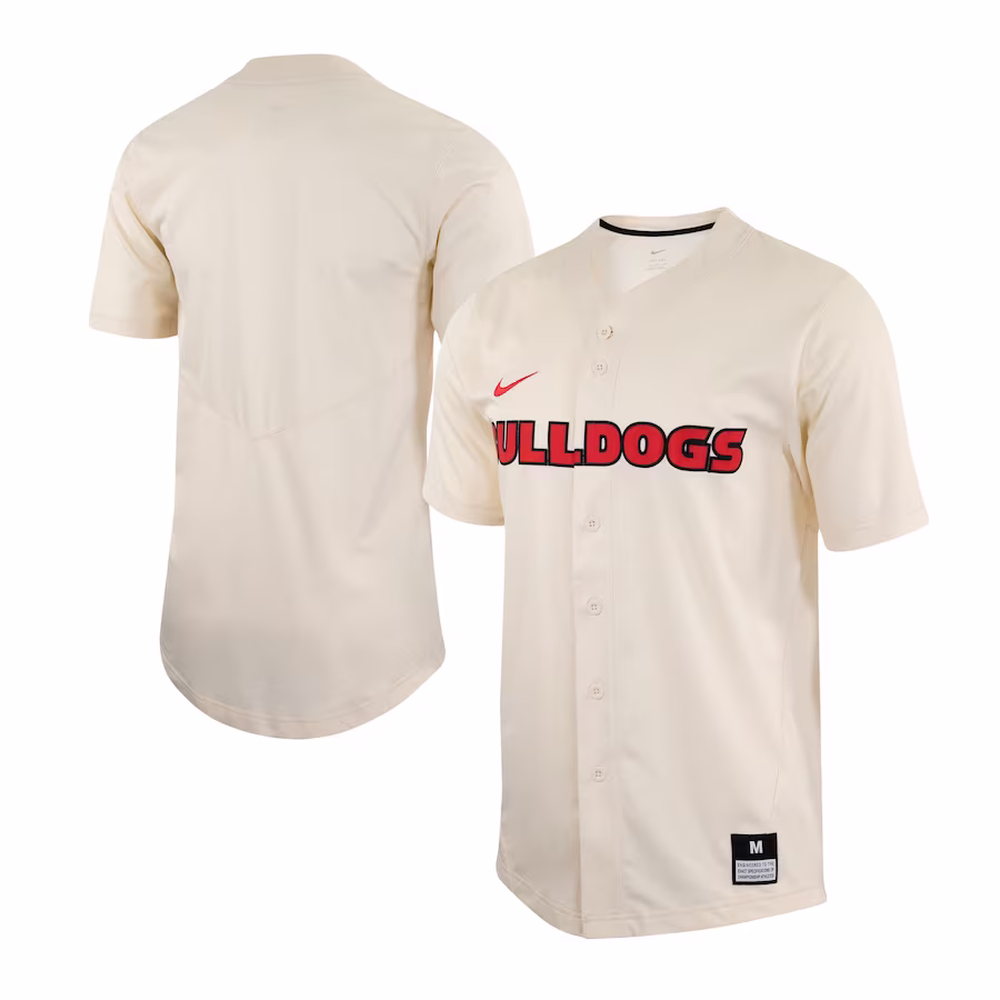 Georgia Bulldogs Nike Replica Baseball Jersey - Natural - Puhuasuan