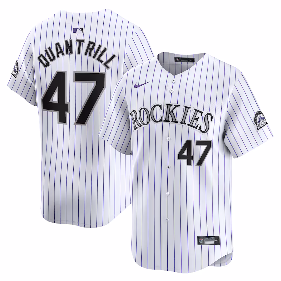 Men's Colorado Rockies Cal Quantrill Nike White Home Limited Player Jersey - Puhuasuan