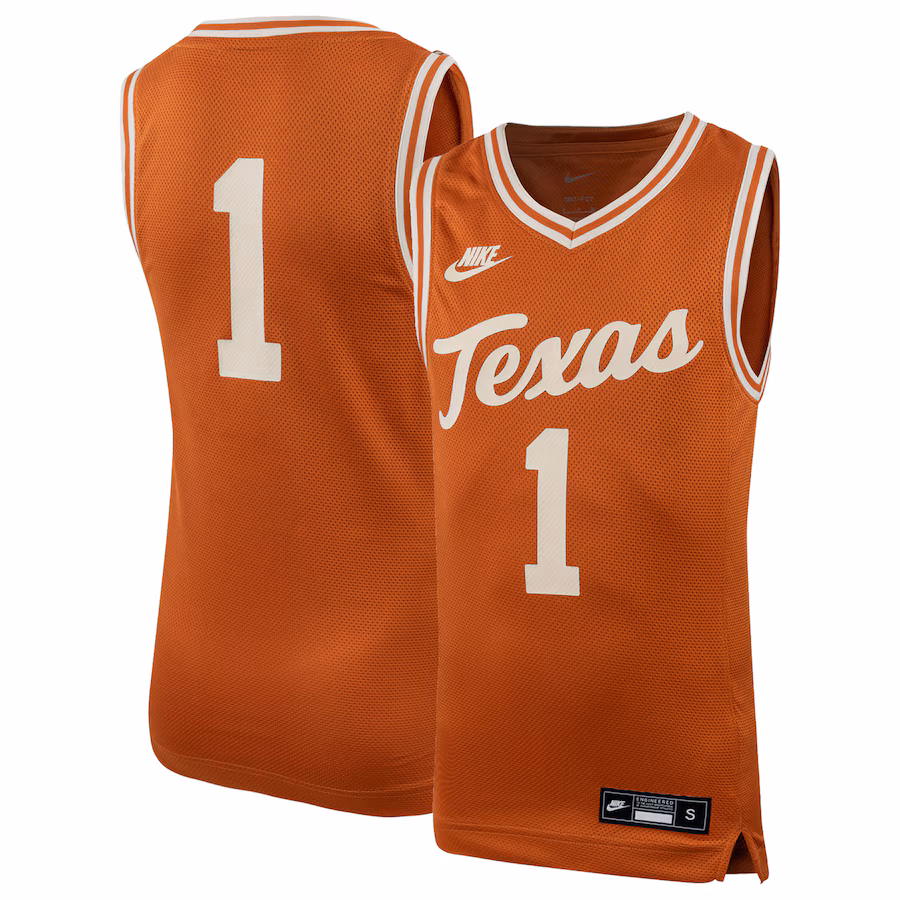 #1 Texas Longhorns Nike Youth Icon Replica Basketball Jersey - Texas Orange - Puhuasuan