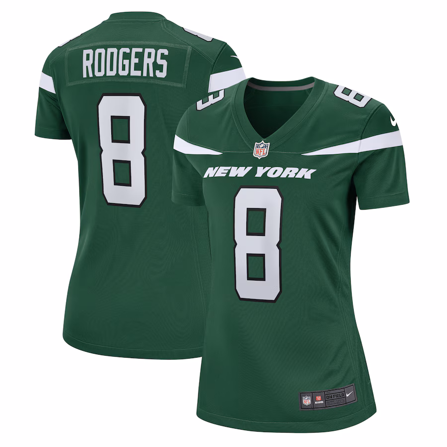 Women's New York Jets Aaron Rodgers Nike Green Player Jersey - Puhuasuan