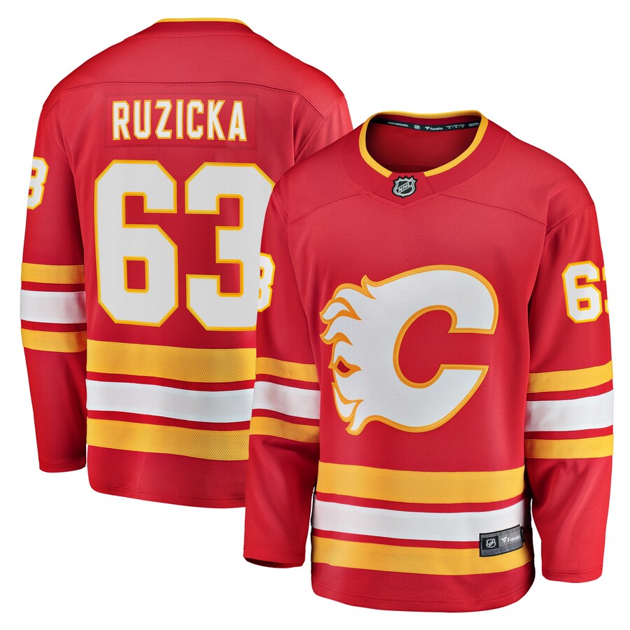 Men's Calgary Flames Adam Ruzicka Fanatics Branded Red Home Breakaway Player Jersey - Puhuasuan