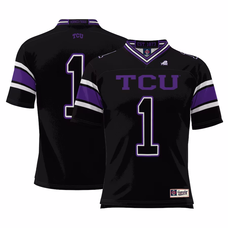#1 TCU Horned Frogs GameDay Greats Endzone Football Jersey - Black - Puhuasuan