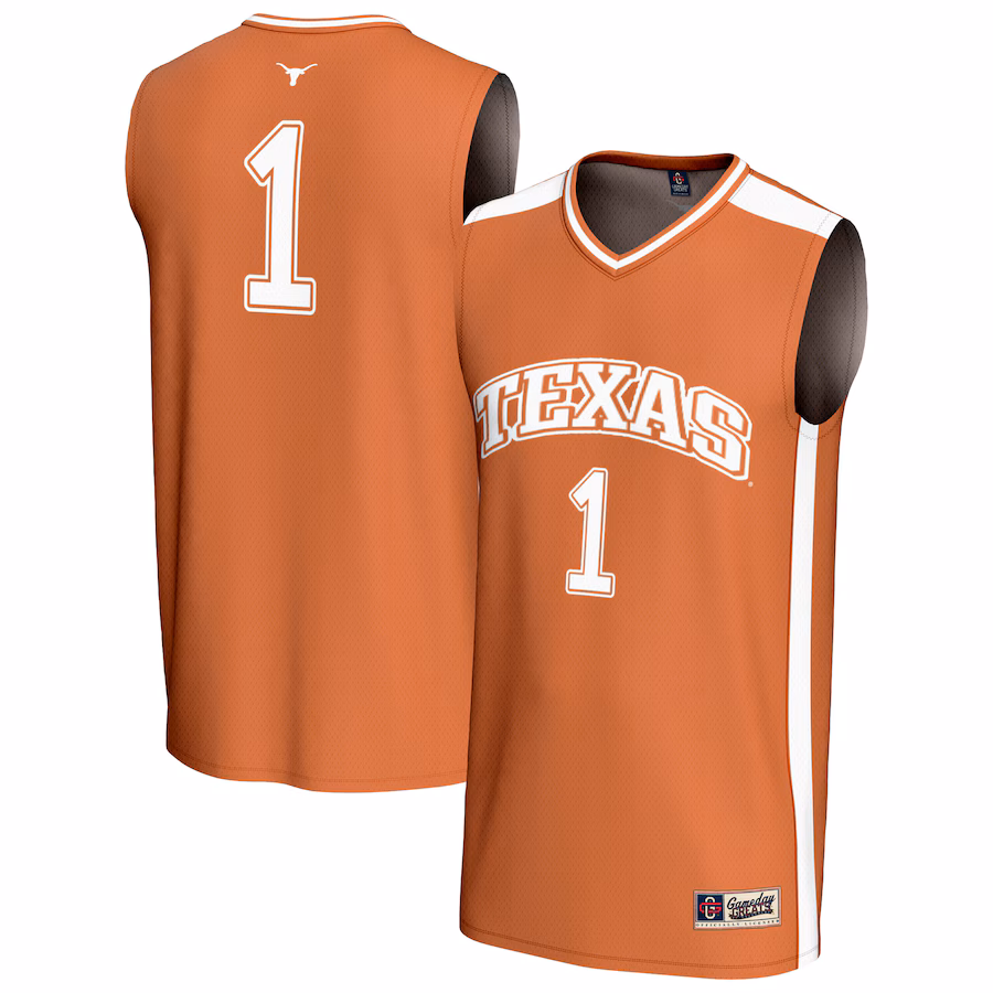 Youth GameDay Greats #1 Texas Orange Texas Longhorns Lightweight Basketball Fashion Jersey - Puhuasuan