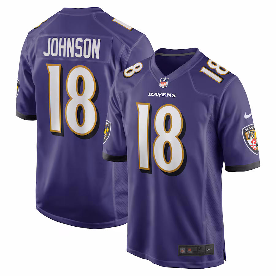 Men's Baltimore Ravens Diontae Johnson Nike Purple Player Game Jersey - Puhuasuan