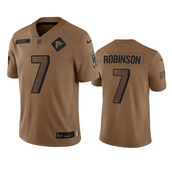 Men's Atlanta Falcons #7 Bijan Robinson 2023 Brown Salute To Setvice Limited Football Stitched Jersey - Puhuasuan