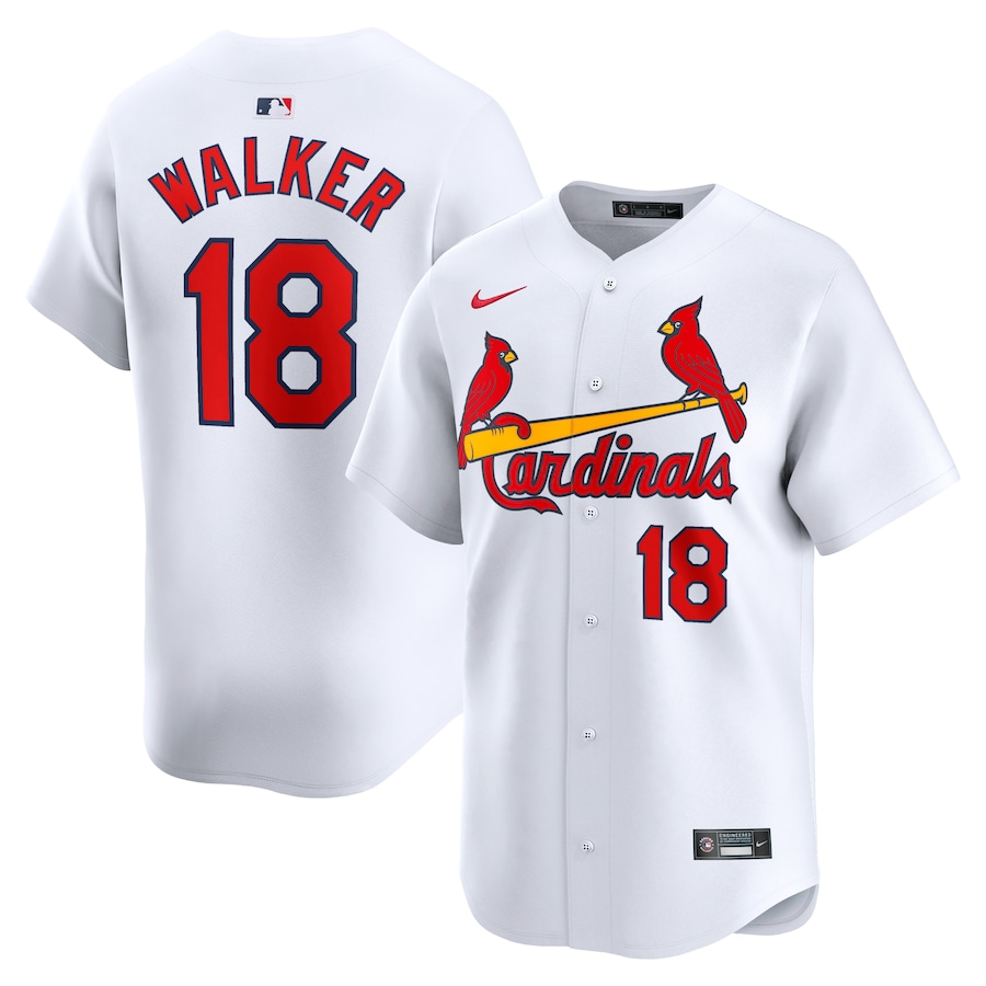 Men's St. Louis Cardinals Jordan Walker Nike White Home Limited Player Jersey - Puhuasuan