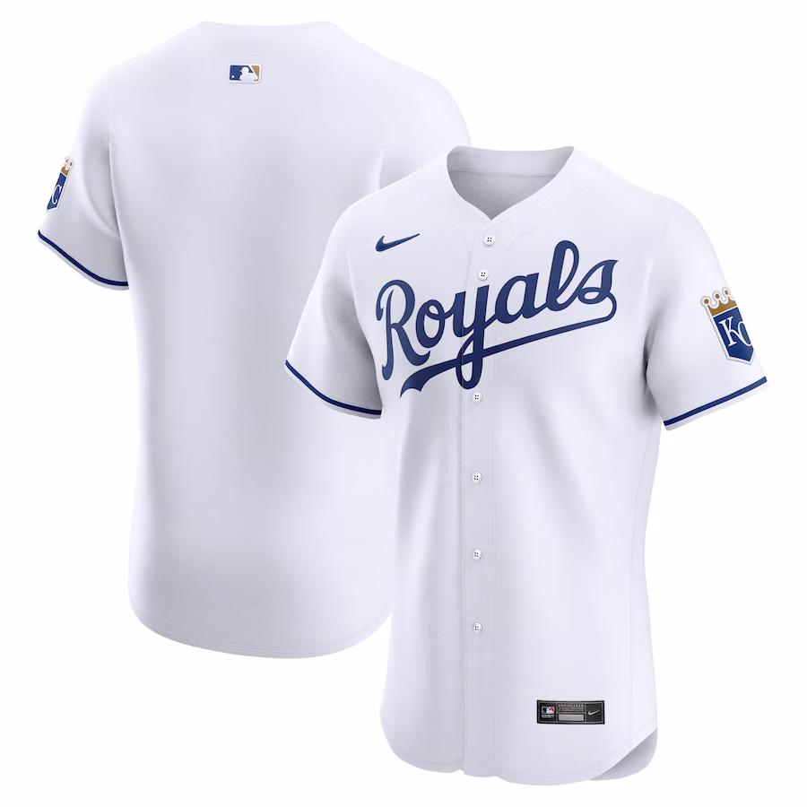 Men's Kansas City Royals Nike White Home Elite Jersey - Puhuasuan