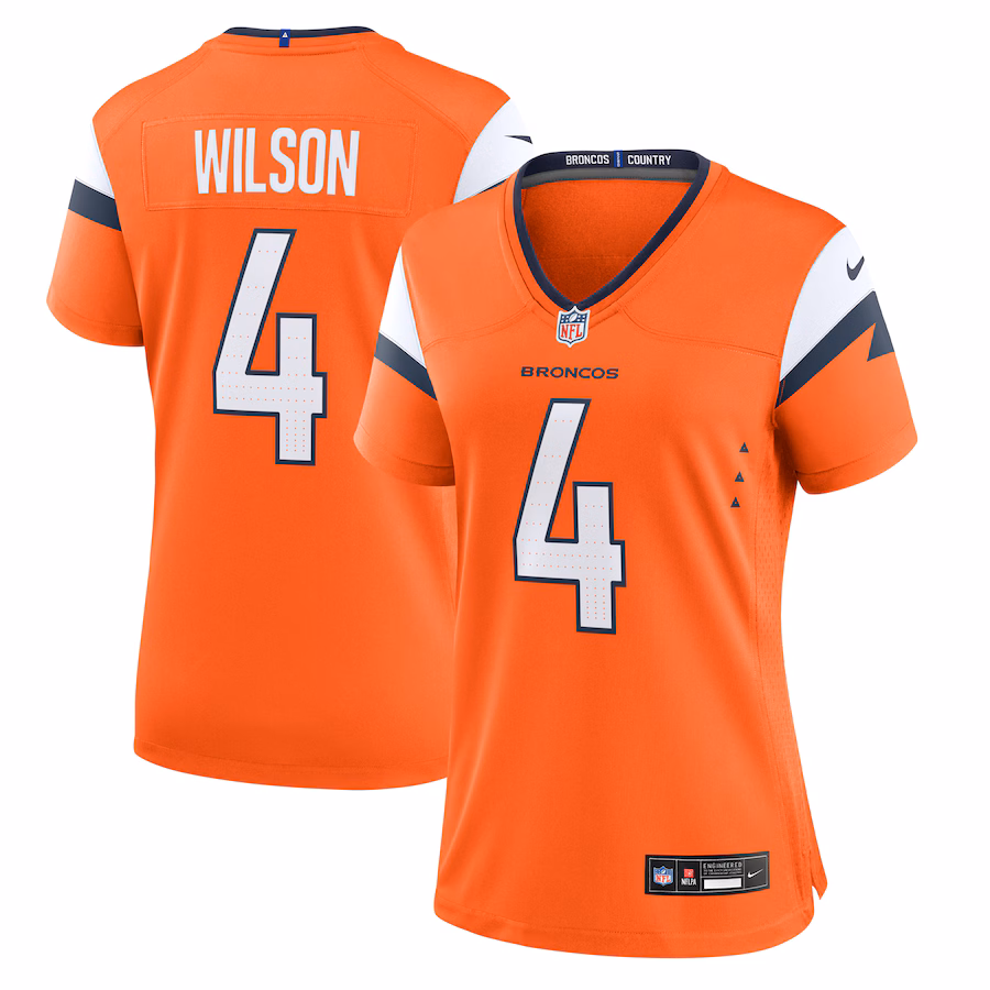 Women's Denver Broncos Zach Wilson Nike Orange Team Game Jersey - Puhuasuan