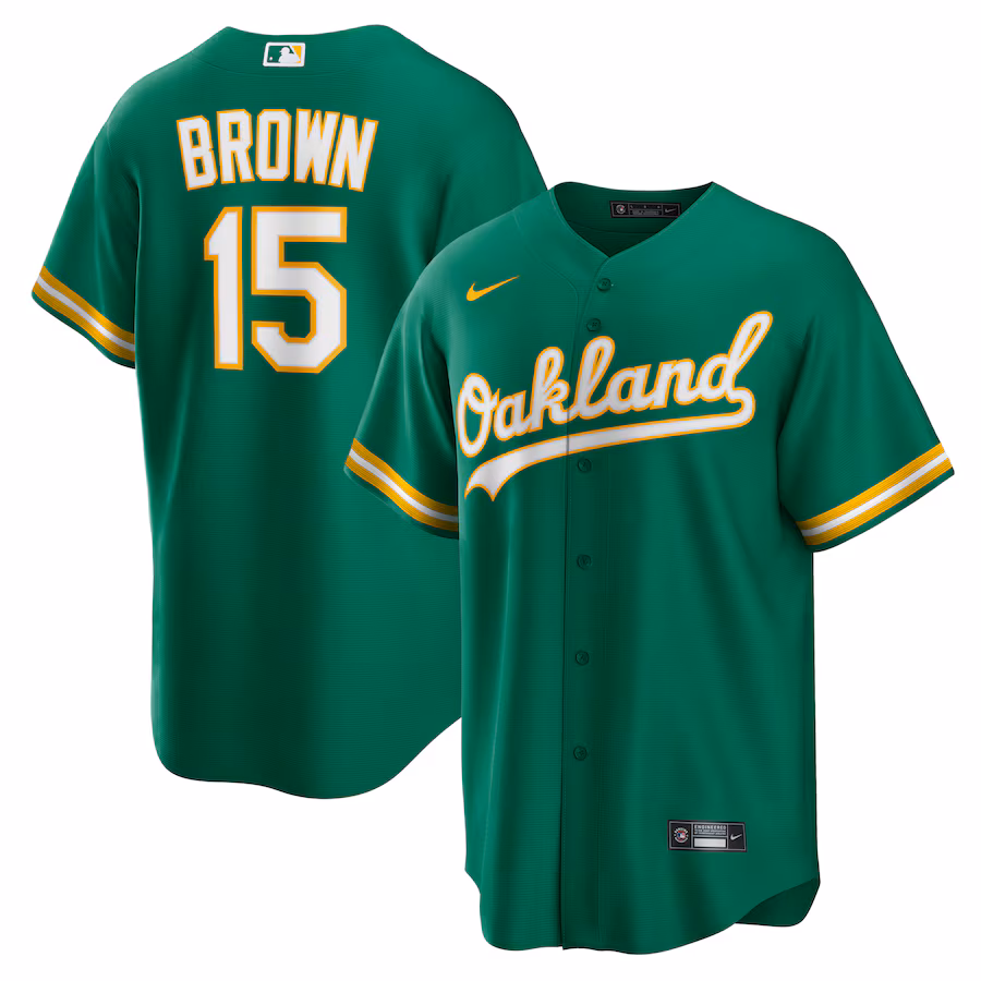 Men's Oakland Athletics Seth Brown Nike Kelly Green Alternate Replica Jersey - Puhuasuan