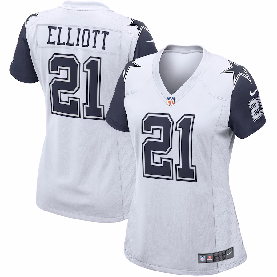 Women's Dallas Cowboys Ezekiel Elliott Nike White Alternate Game Jersey - Puhuasuan