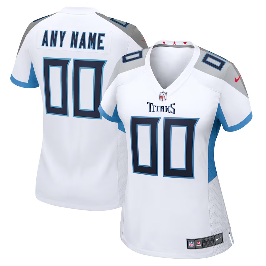 Women's Nike White Tennessee Titans Custom Game Jersey - Puhuasuan