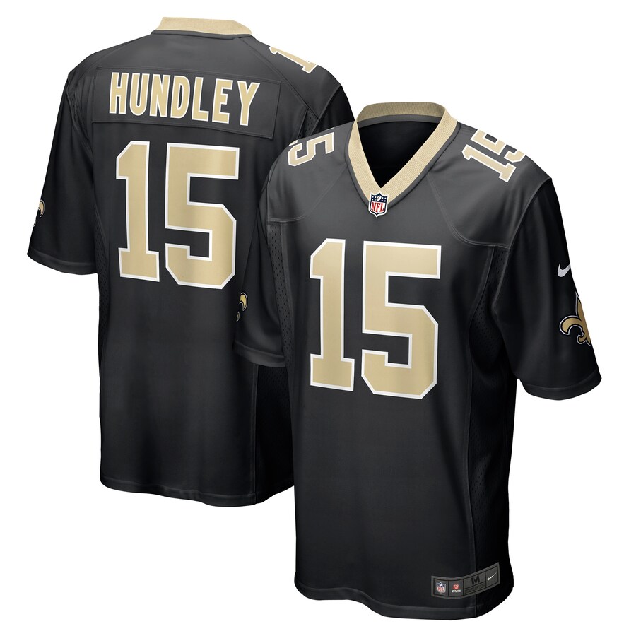 Men's New Orleans Saints Brett Hundley Nike Black Game Player Jersey - Puhuasuan
