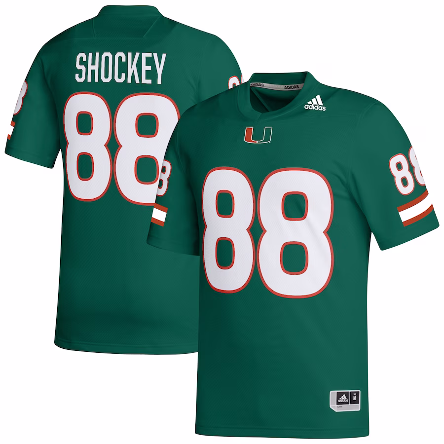 Jeremy Shockey Miami Hurricanes adidas Retired Football Player Jersey - Green - Puhuasuan