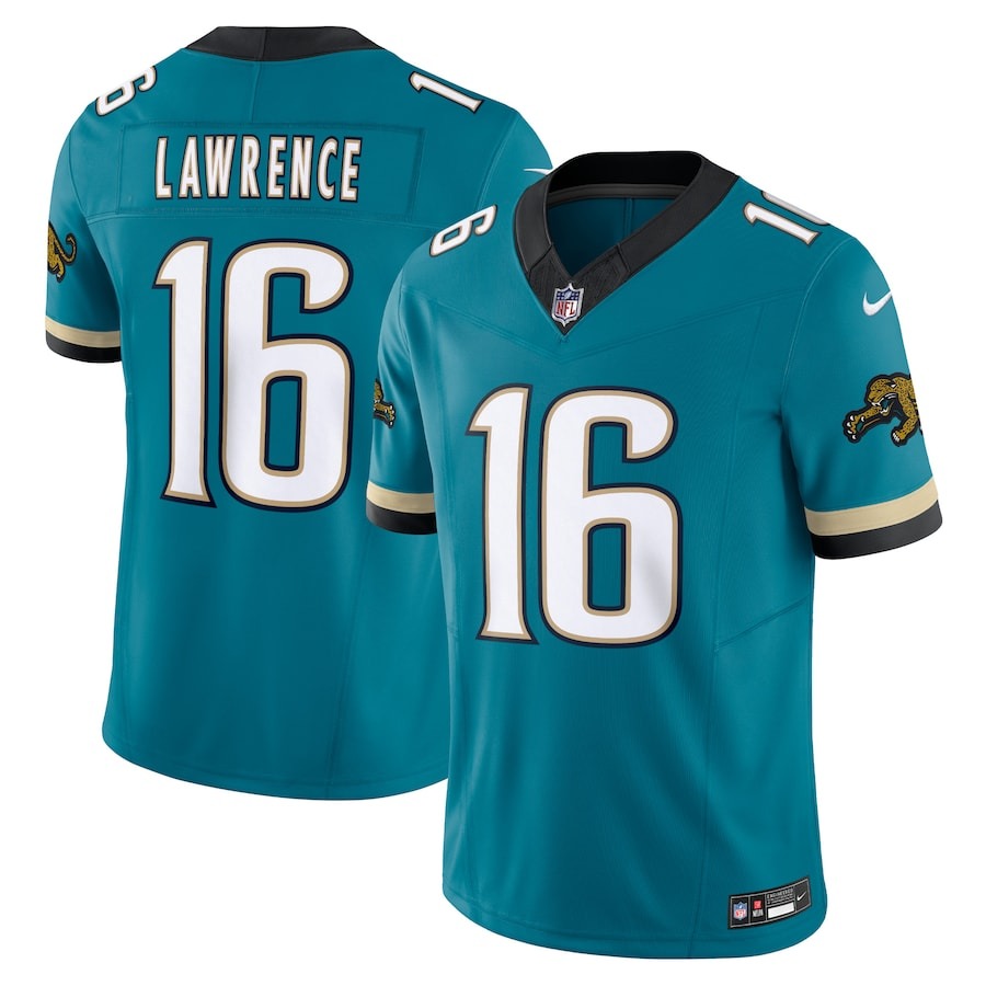 Men's Jacksonville Jaguars Trevor Lawrence Nike Teal Prowler Throwback Vapor F.U.S.E. Limited Jersey - Puhuasuan