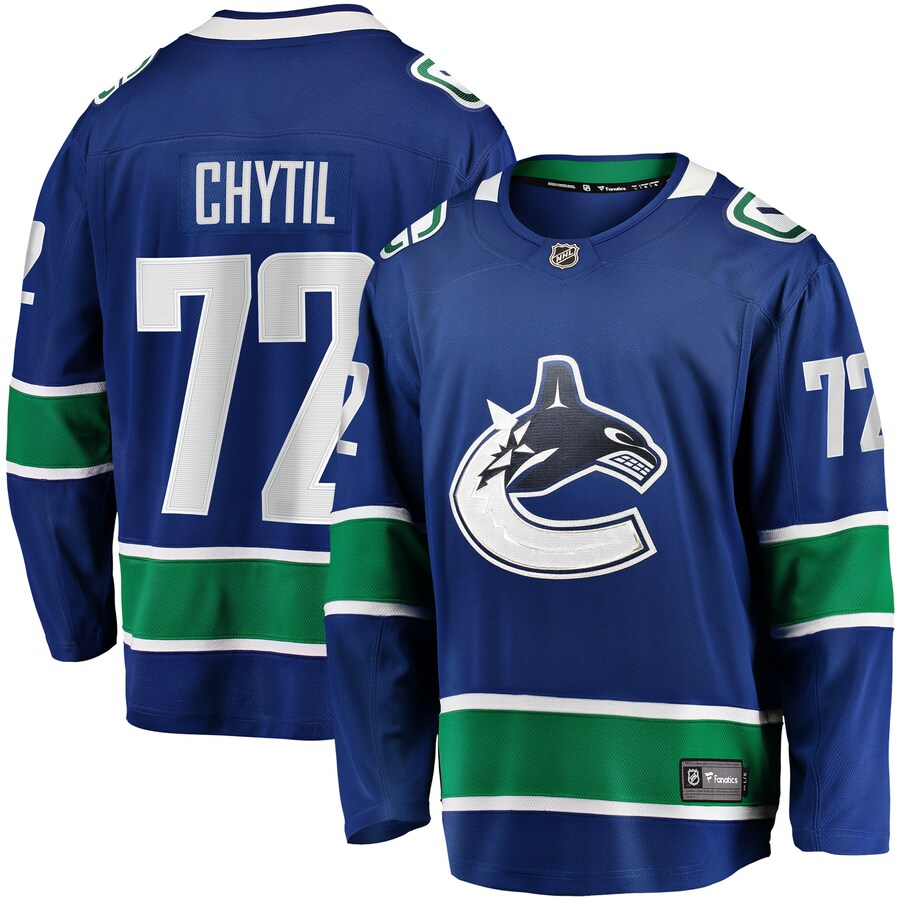 Men's Vancouver Canucks Filip Chytil Fanatics Blue Home Breakaway Jersey - Puhuasuan