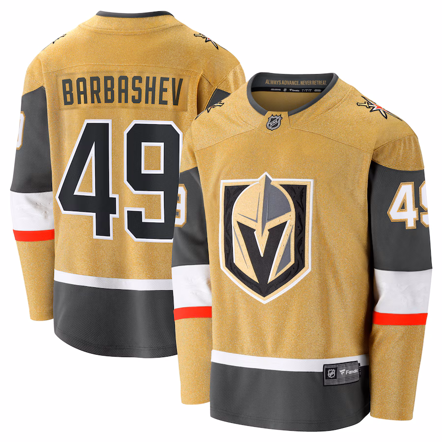 Men's Vegas Golden Knights Ivan Barbashev Fanatics Gold Home Breakaway Jersey - Puhuasuan