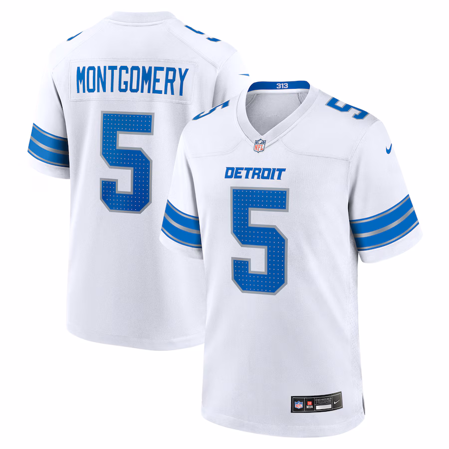 Men's Detroit Lions David Montgomery Nike  White Game Jersey - Puhuasuan