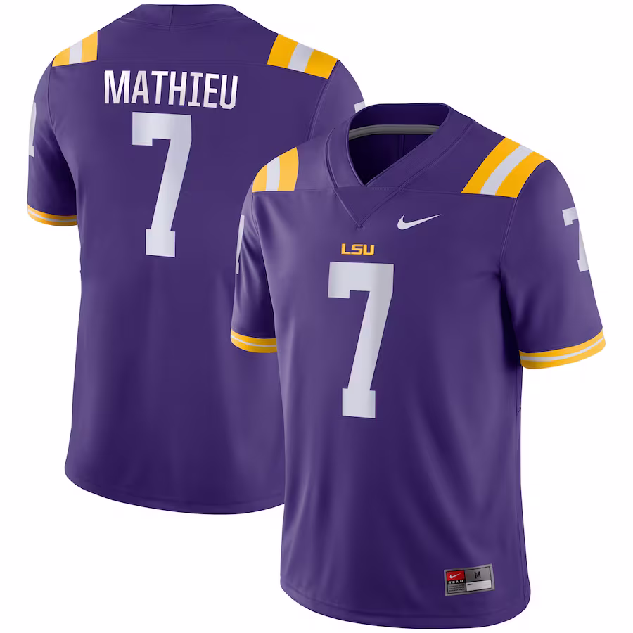 Tyrann Mathieu LSU Tigers Nike Game Jersey - Purple - Puhuasuan