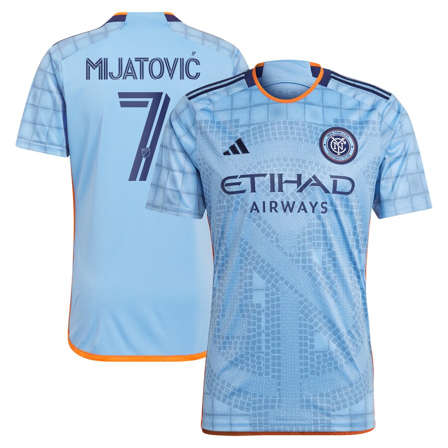 Men's New York City FC Jovan Mijatović adidas Light Blue 2024 The Interboro Kit Replica Player Jersey - Puhuasuan