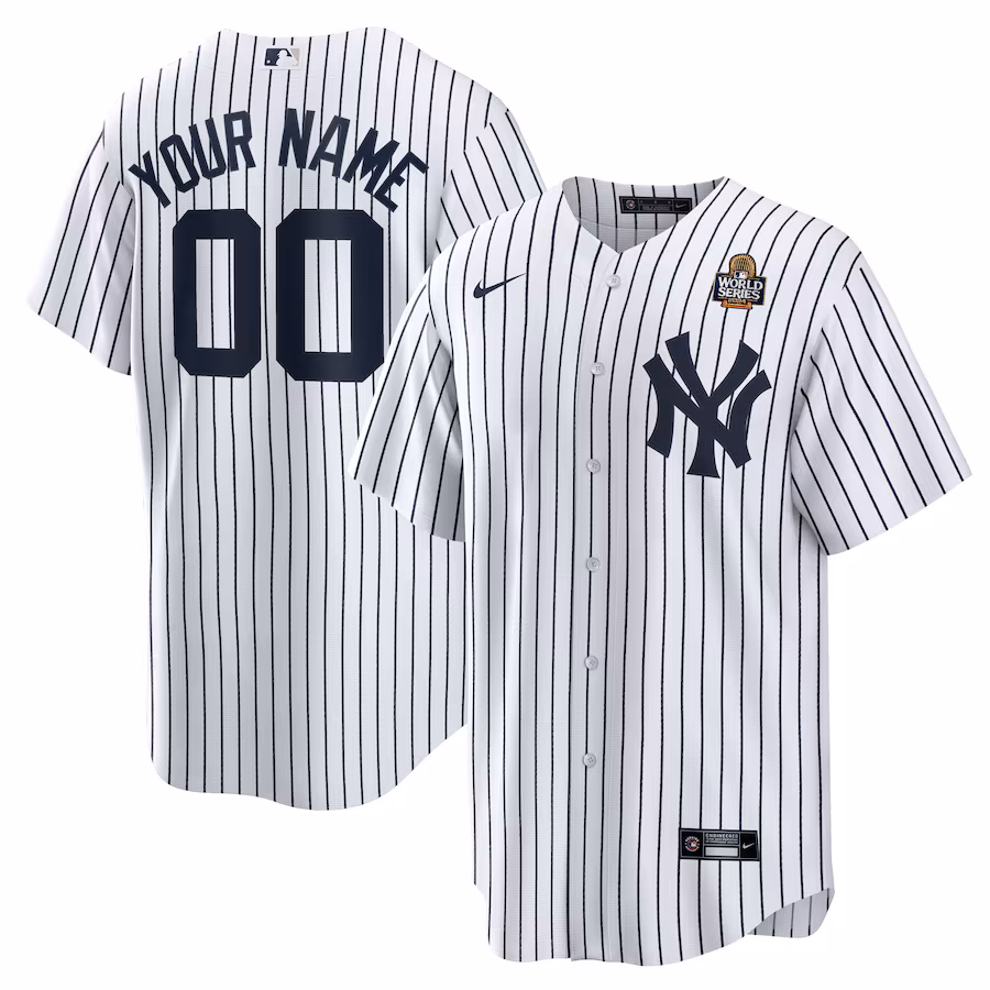 Men's New York Yankees Nike White 2024 World Series Home Replica Custom Jersey - Puhuasuan