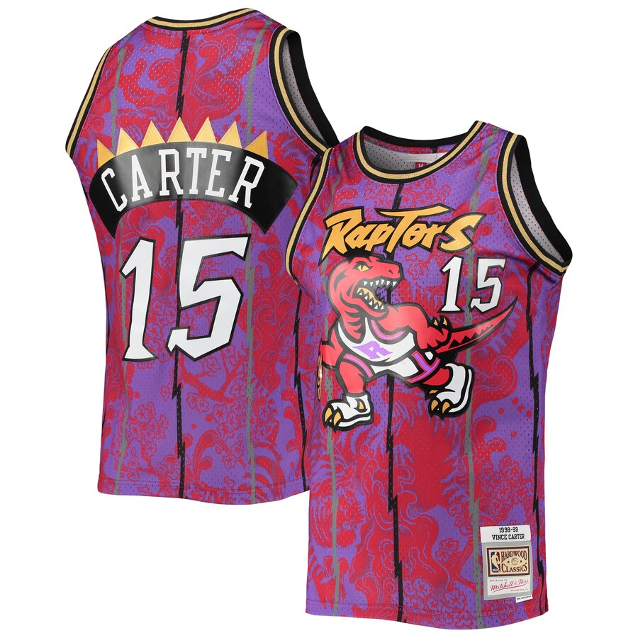 Men's Toronto Raptors Vince Carter Mitchell & Ness Purple Hardwood Classics 1998/99 Lunar New Year Swingman Jersey - Puhuasuan